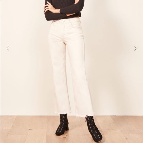 REFORMATION Fawcett Jean in Ivory, Size 28! - Picture 1 of 5